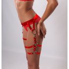 Гартеры-пояс Candy Hero G4, экокожа, ручная работа, красный вид 5