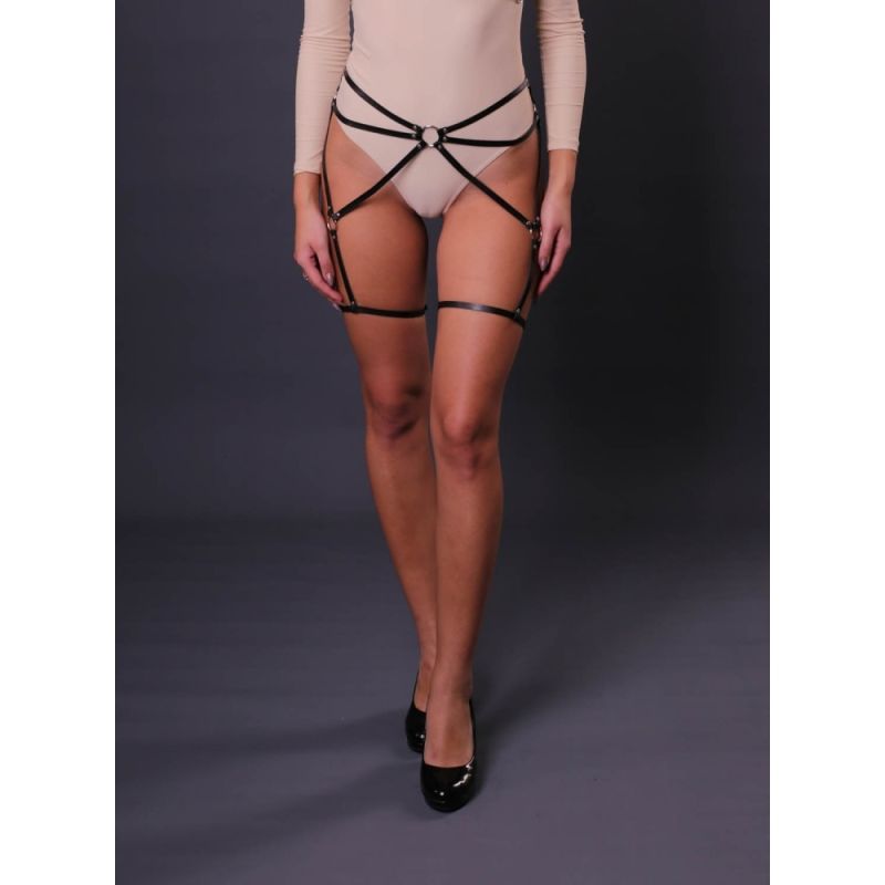 Гартери модель G5, екошкіра, ручна робота вид 5