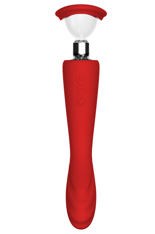 Подвійний вібратор з 2 вакуумними насадками Dream Toys RED REVOLUTION GEORGIA вид 6