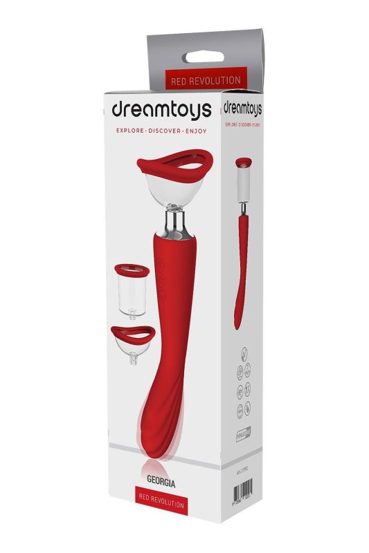 Двойной вибратор с 2 вакуумными насадками Dream Toys RED REVOLUTION GEORGIA вид 11
