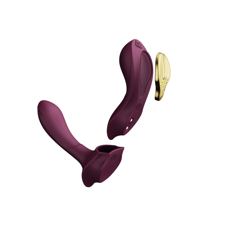 Вібратор в трусики AYA Zalo Velvet Purple на пульті керування вид 6