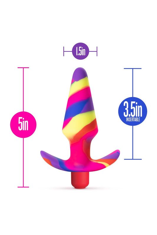 Анальна пробка конусоподібна з вібрацією Blush Avant різнокольорова вид 9