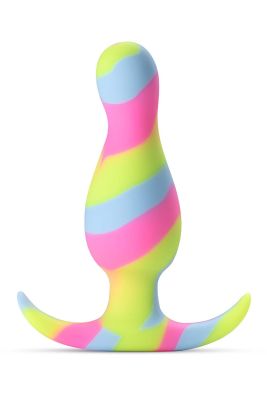 Анальная пробка конусообразная со стопером Blush Avant Kaleido разноцветная