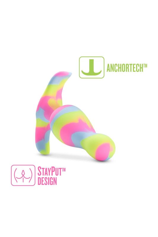 Анальна пробка конусоподібна зі стопером Blush Avant Kaleido різнобарвна вид 4