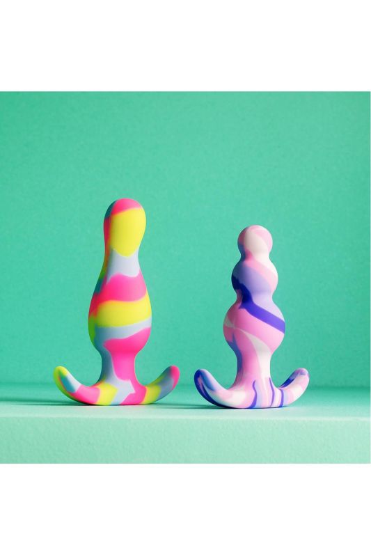 Анальна пробка конусоподібна зі стопером Blush Avant Kaleido різнобарвна вид 6