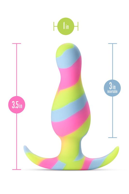 Анальная пробка конусообразная со стопером Blush Avant Kaleido разноцветная вид 9