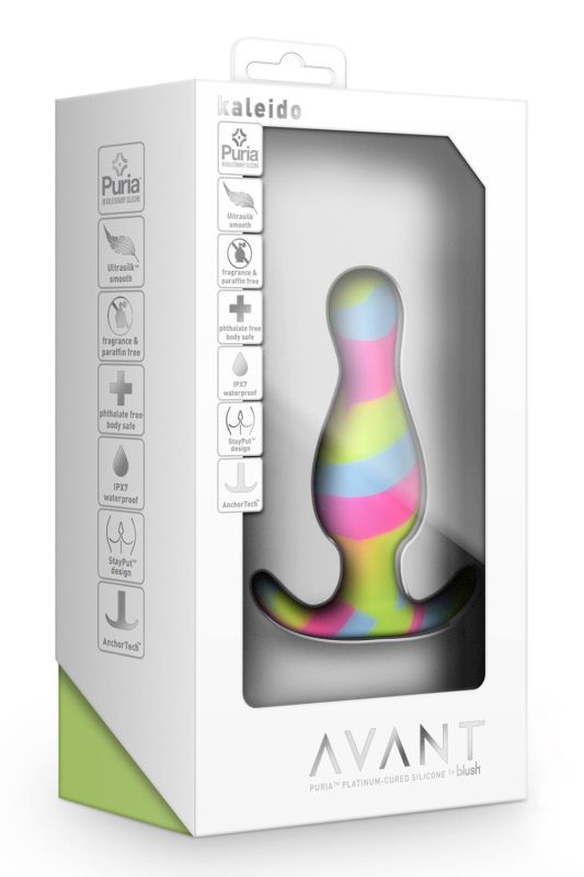 Анальная пробка конусообразная со стопером Blush Avant Kaleido разноцветная вид 10