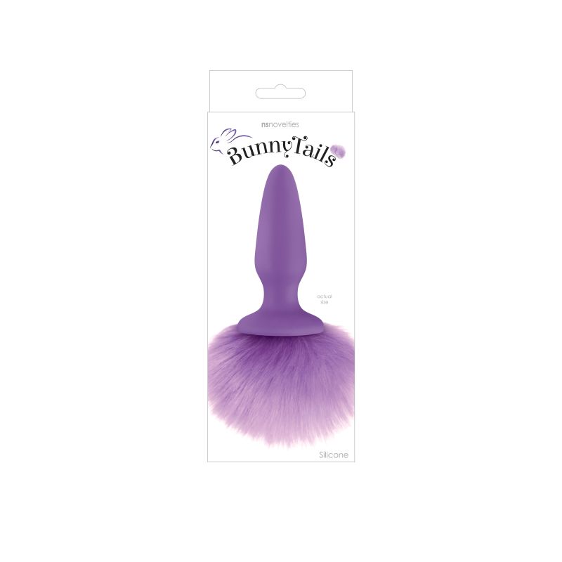 Анальна пробка з м'яким пухнастим хвостом кролика Фіолетова BUNNY TAILS PURPLE вид 2