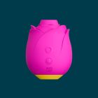 Перезаряжаемый вакуумный клиторальный стимулятор Romp Rose в виде бутона розы, розовый вид 5