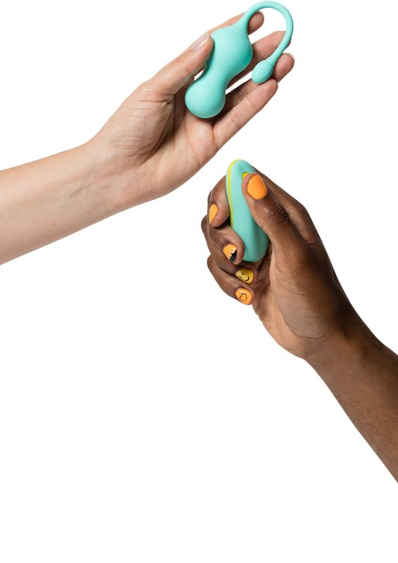 Віброяйце з дистанційним пультом керування Romp Cello, бірюзовий вид 7