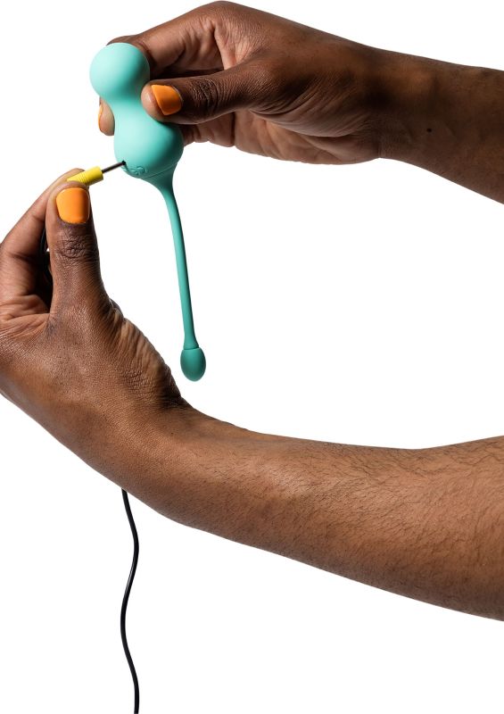 Віброяйце з дистанційним пультом керування Romp Cello, бірюзовий вид 8