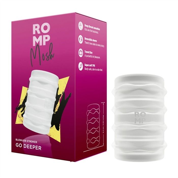 Мастурбатор двосторонній нереалістичний Romp Mosh прозорий вид 2