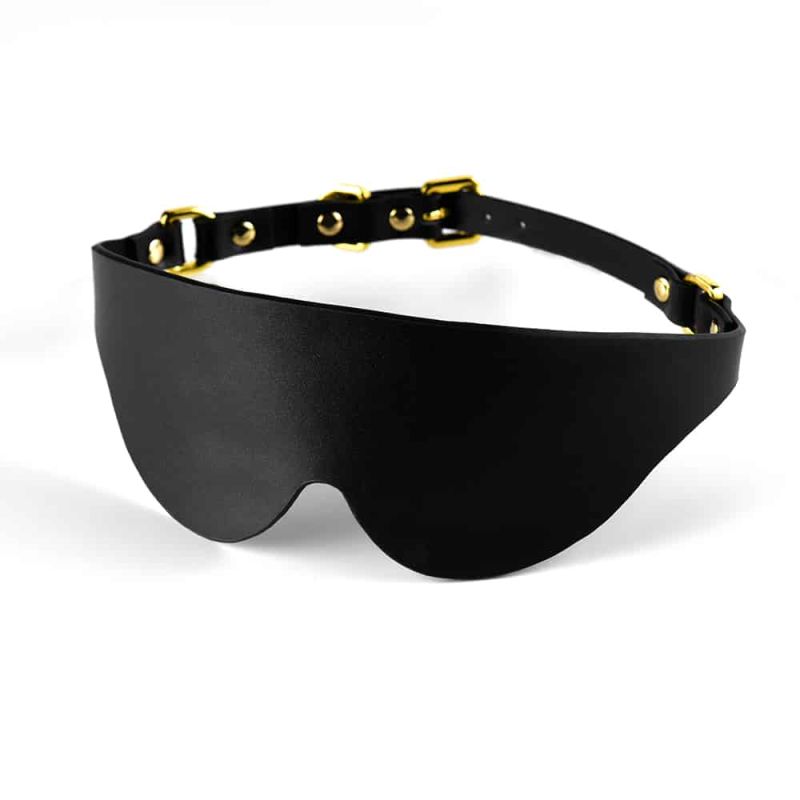 Маска на глаза Blindfold UPKO c итальянской кожи, черная вид 2