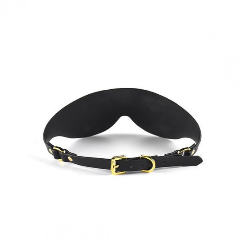 Маска на глаза Blindfold UPKO c итальянской кожи, черная вид 4