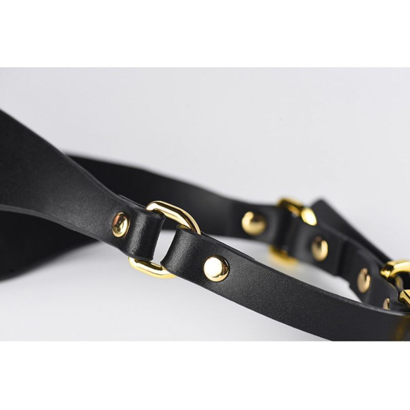 Маска на глаза Blindfold UPKO c итальянской кожи, черная вид 9