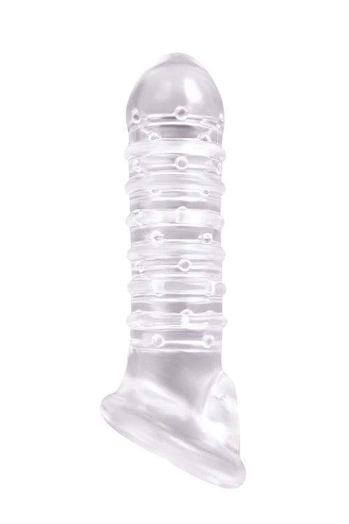 Насадка на пеніс рельєфна, що подовжує, NS Novelties Renegade прозора вид 2