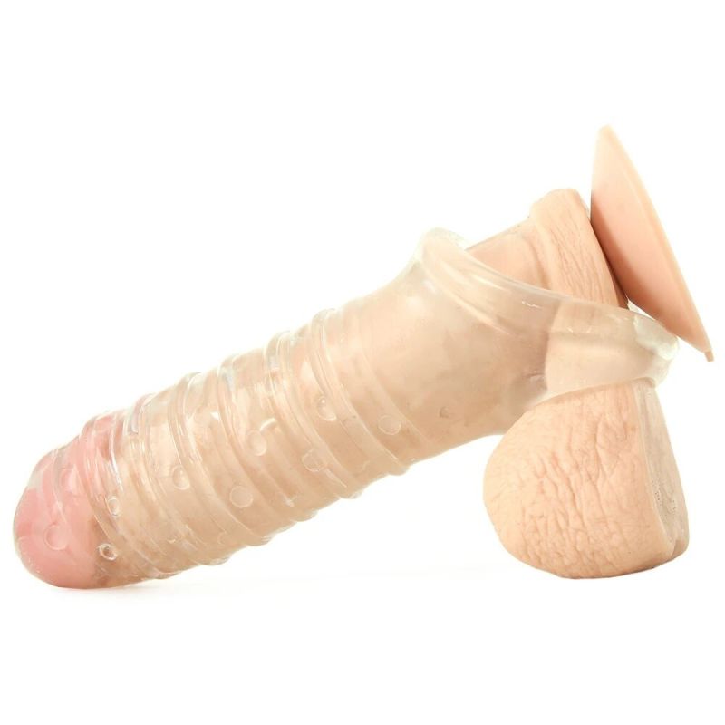 Насадка на пеніс рельєфна, що подовжує, NS Novelties Renegade прозора вид 5