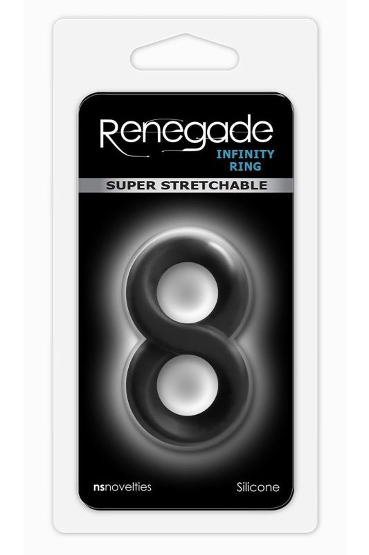 Ерекційне кільце подвійне NS Novelties Renegade Infinity Ring чорне вид 3
