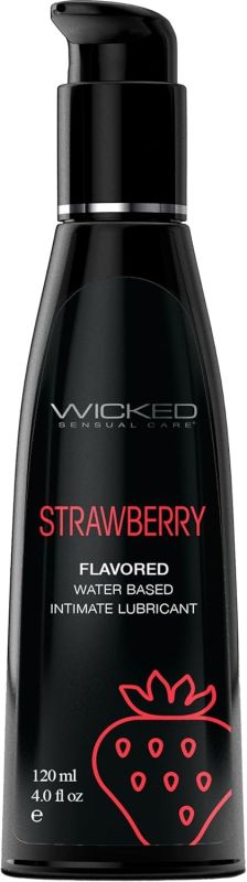 Їстівний лубрикант зі смаком полуниці Wicked Aqua Strawberry на водній основі, 120 мл вид 2