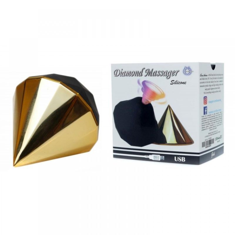 Вакуумний стимулятор клітора Diamond Air Massager USB 7 Function золотий вид 2