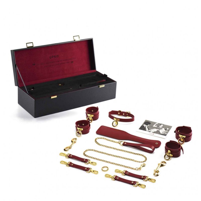 Набор BDSM Чемодан Желаний кожанный красный Kinky Tools Set UPKO вид 2