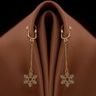 Украшения для клитора и половых губ non-pierced clitoral jewelry dangle with snowflake UPKO вид 2