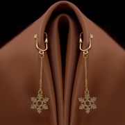 Украшения для клитора и половых губ non-pierced clitoral jewelry dangle with snowflake UPKO