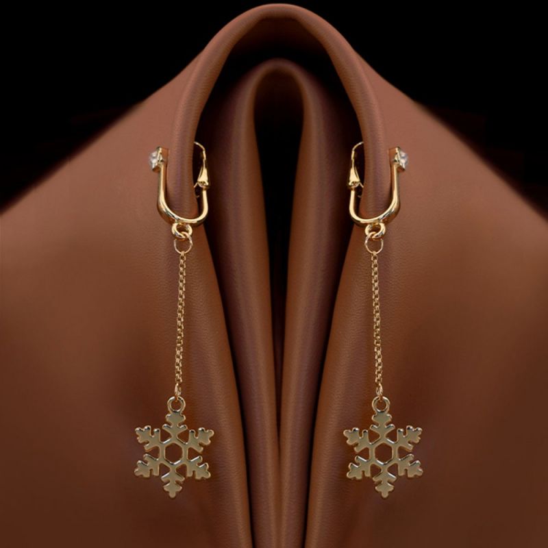 Украшения для клитора и половых губ non-pierced clitoral jewelry dangle with snowflake UPKO вид 2
