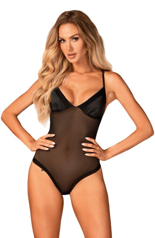 Боді з імітацією крил Obsessive Alifini, чорний, S/M вид 2