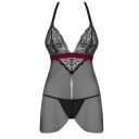 Пеньюар Obsessive Rossita черный, S/M