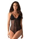 Боді із прозорої сіточки Obsessive 841-TED-1 з відкритим доступом, чорний, S/M
