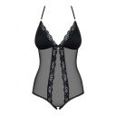 Боди из прозрачной сеточки Obsessive 841-TED-1 с открытым доступом, черный, S/M