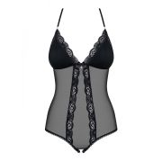 Боди из прозрачной сеточки Obsessive 841-TED-1 с открытым доступом, черный, S/M
