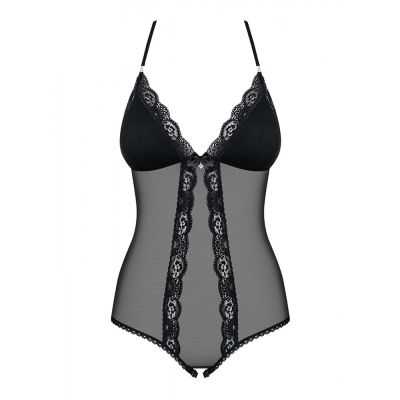 Боді із прозорої сіточки Obsessive 841-TED-1 з відкритим доступом, чорний, S/M
