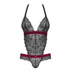 Боди кружевное с открытой спиной Obsessive Rossita, черный, S/M вид 5
