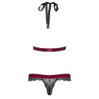 Мереживне боді з відкритою спиною Obsessive Rossita, чорний, S/M вид 6