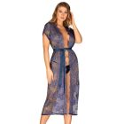 Пеньюар полупрозрачный с кружевом Obsessive Flowlace синий, S/M вид 2