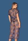 Пеньюар полупрозрачный с кружевом Obsessive Flowlace синий, S/M вид 5