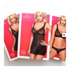 Пеньюар полупрозрачный с кружевом Obsessive Flowlace синий, S/M вид 9