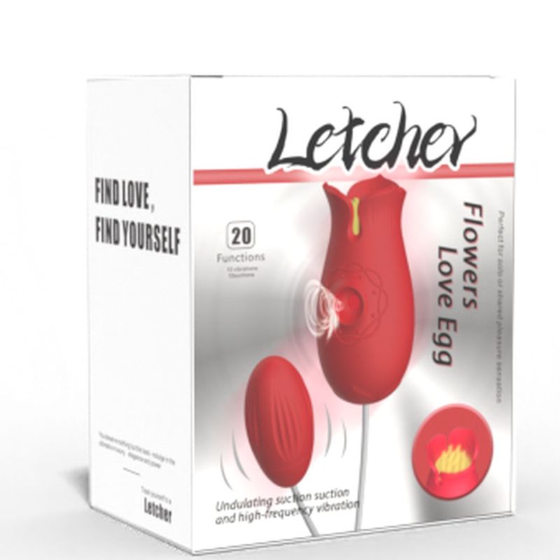 Вібратор вагінально кліторальний з вакуумною стимуляцією та вібро Flower Love egg, червоний вид 4