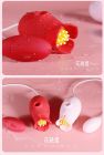 Вибратор вагинально клиторальный с вакуумной стимуляцией и вибро Flower Love egg, красный вид 10