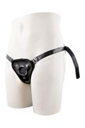 Трусики для стпрапона с 2 кльцами STRAPON BLACK PU HARNESS WITH TWO RINGS