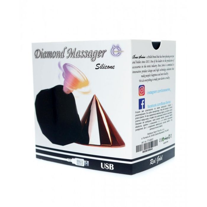 Вакуумный стимулятор клитора Diamond, розовое золото вид 11