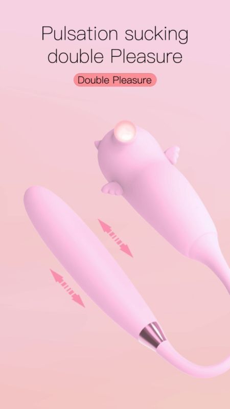 Двойной вибратор с вакуумной стимуляцией Viola с пульсацией и подогревом, розовый вид 11