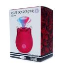 Вакуумный стимулятор клитора с вибрацией в виде цветка Rose, розовый вид 3