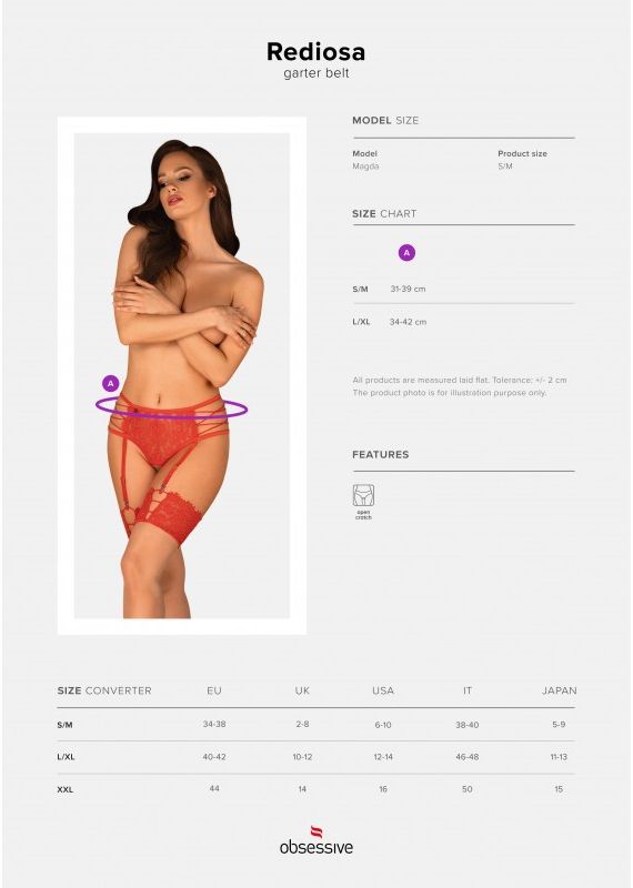 Пояс для чулок Obsessive Rediosa L/XL вид 10