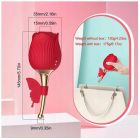 Вакуумный стимулятор клитора с вибрацией в виде розы Rose Flirting, красный вид 13