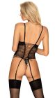 Комплект Obsessive Sharlotte корсет з пажами для панчох та трусики стрінги, чорний, S/M вид 3