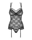 Комплект корсет з трусиками Obsessive 860-COR-1 чорний, S/M вид 6