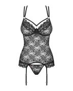 Комплект корсет з трусиками Obsessive 860-COR-1 чорний, S/M